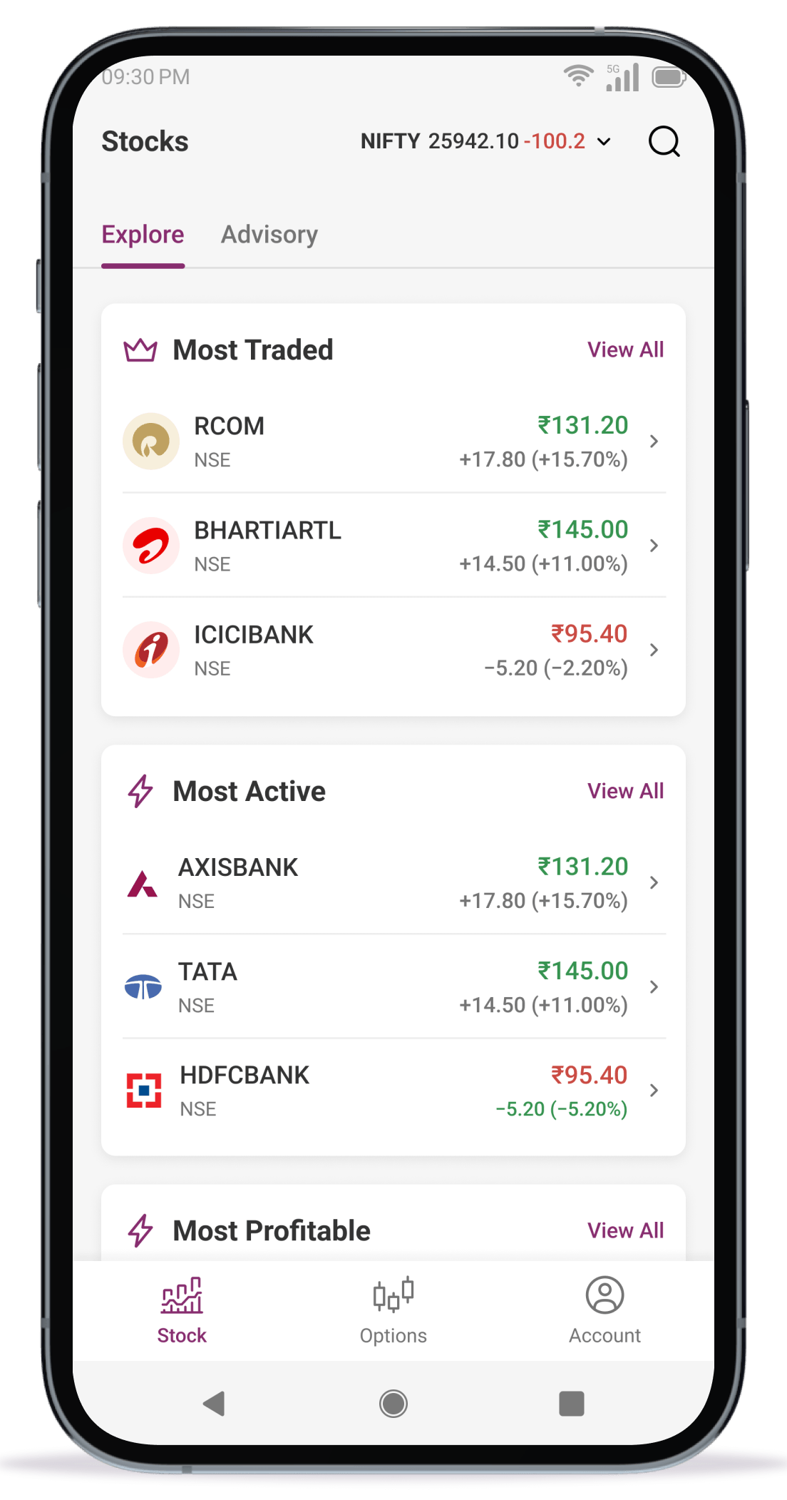 Smartphone showing the TIQS trading app